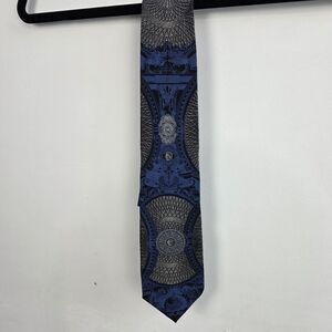 Gianfranco Ferre Blue and Black Patterned Tie